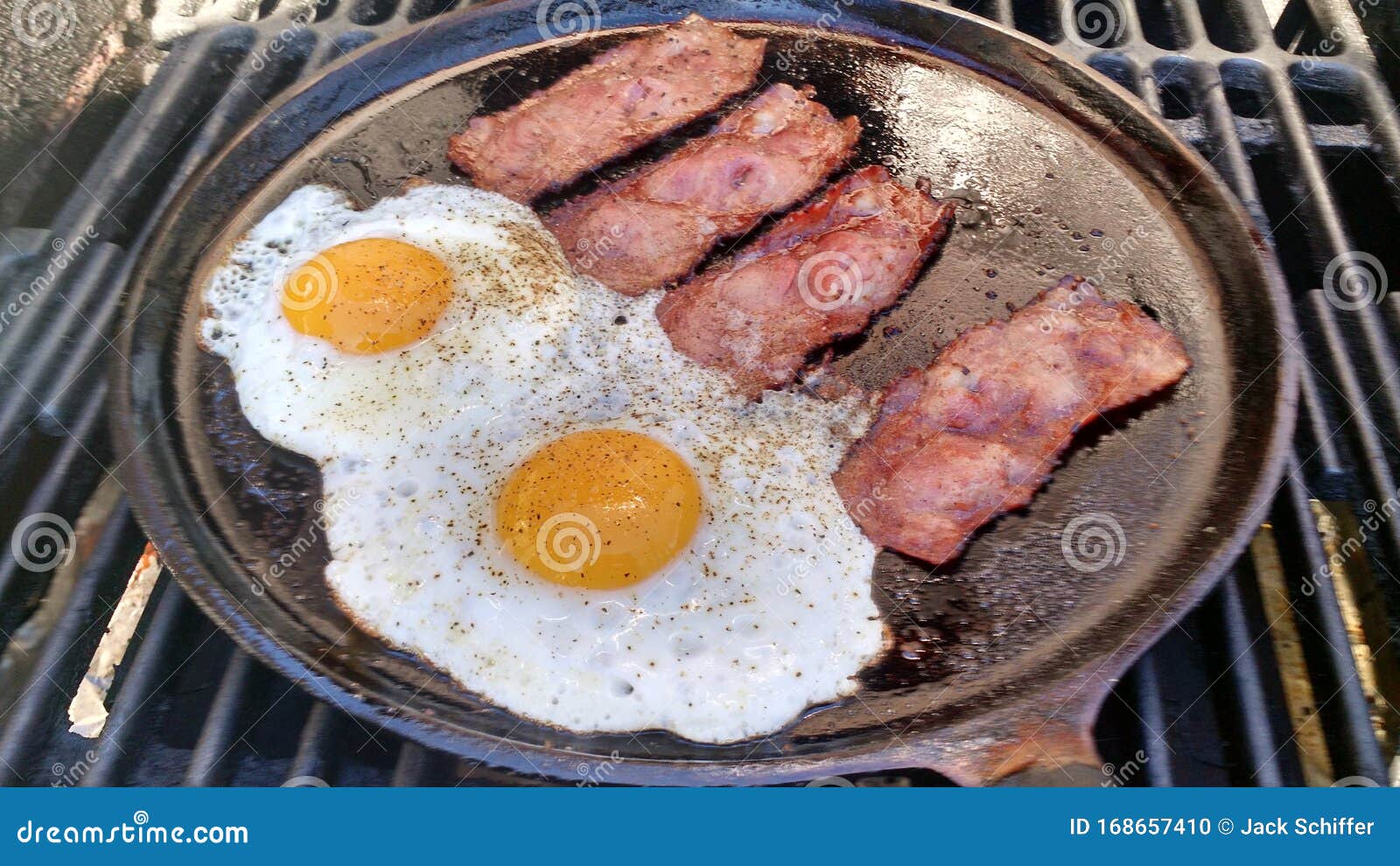 Breakfast on Grill stock photo. Image of grill, grate 168657410