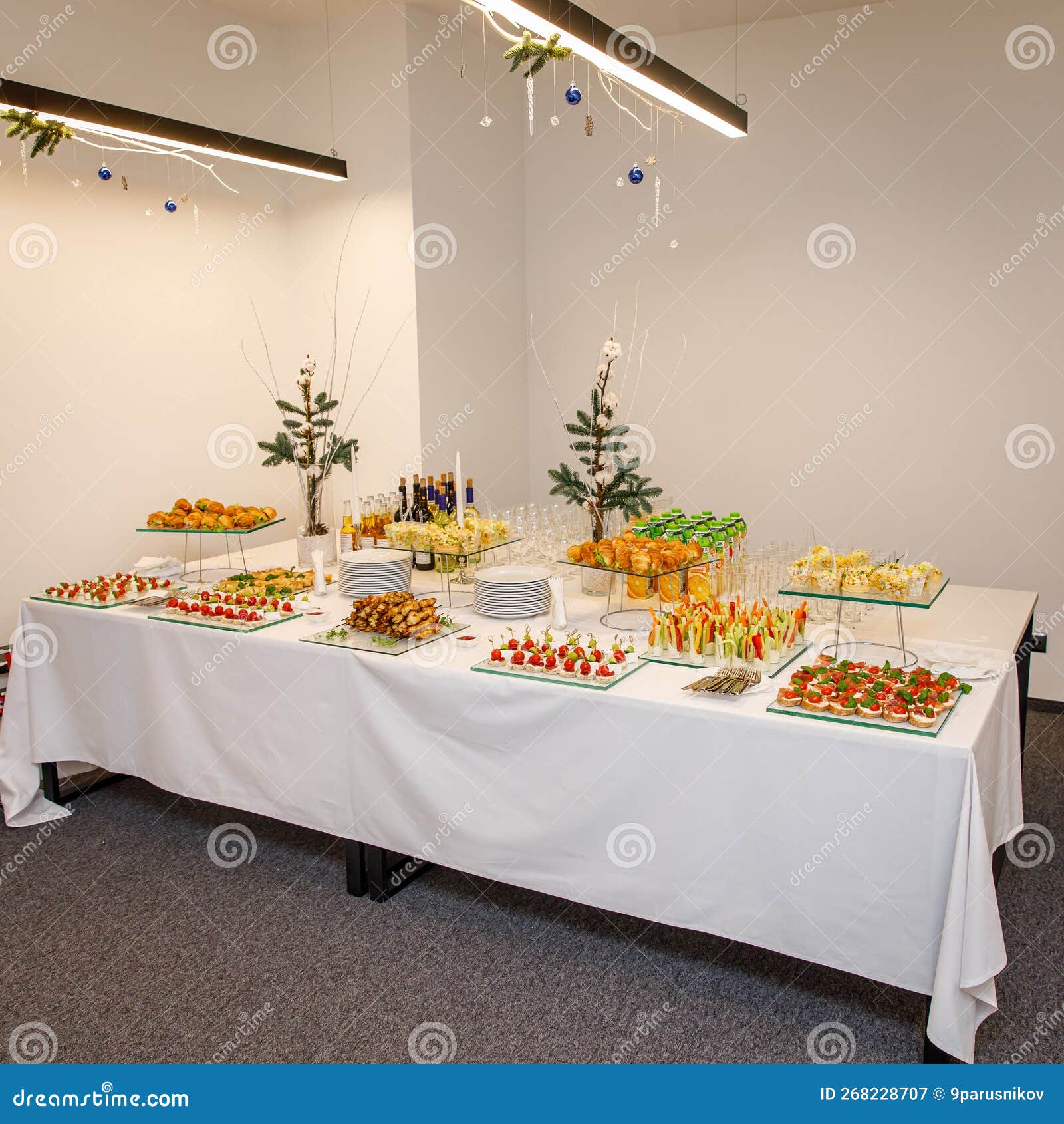 Breakfast in the Hotel. Various Buffet Snacks. Stock Image - Image of