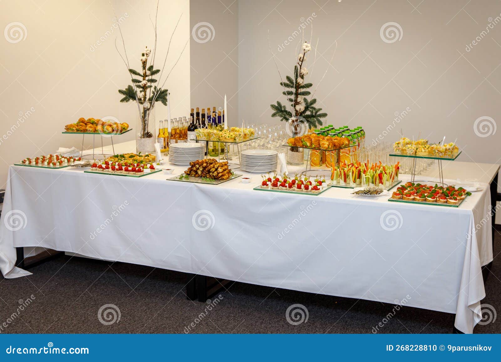 Breakfast in the Hotel. Various Buffet Snacks. Stock Photo - Image of