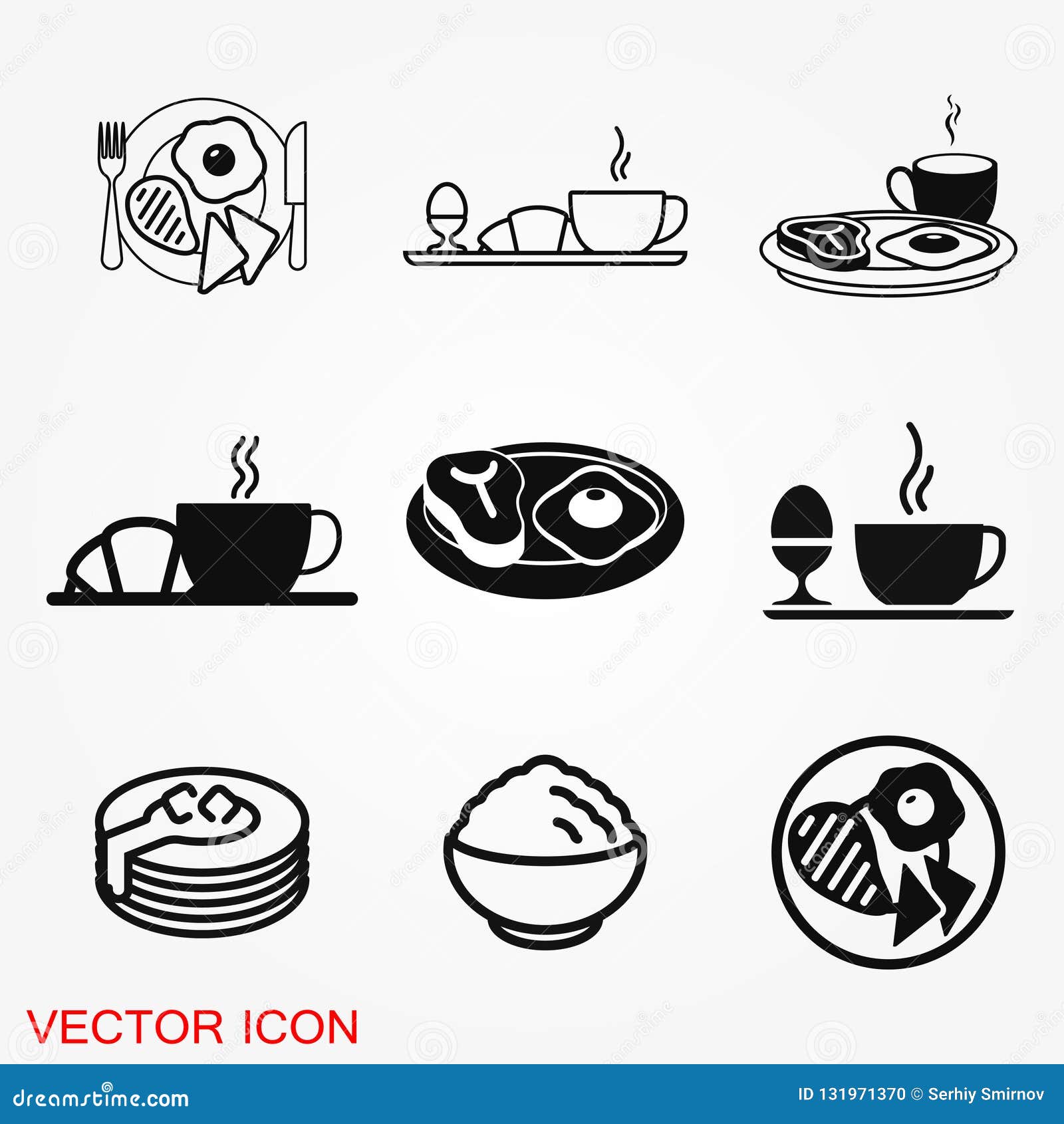 Breakfast Icon. Vector Symbol on a Background Stock Vector