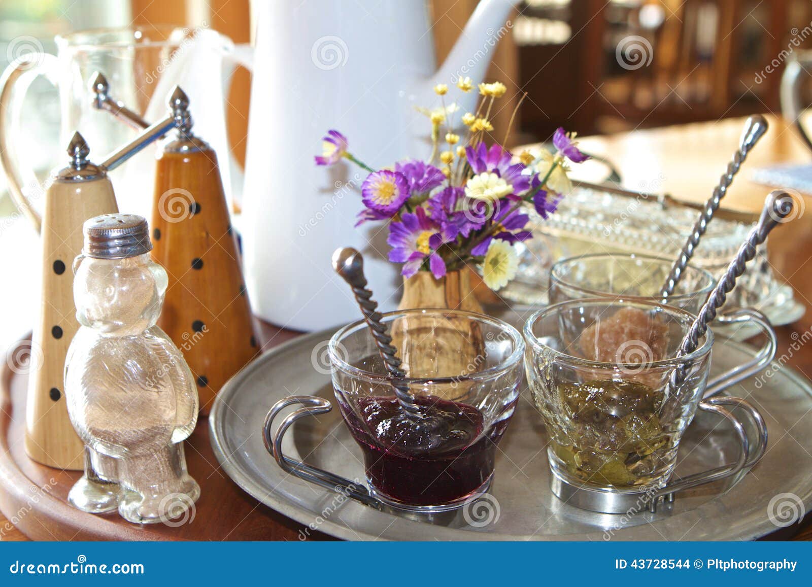 A Breakfast with Jams and Jellies Stock Photo Image of meal, crystal