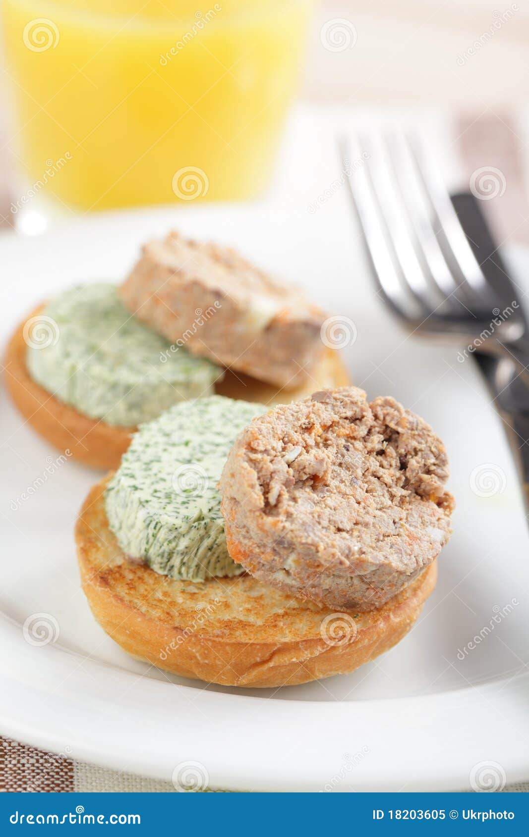 Breakfast with liver pate stock image. Image of liver 18203605