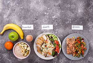 Breakfast Lunch And Dinner Day Menu Stock Photo Image Of Dish 