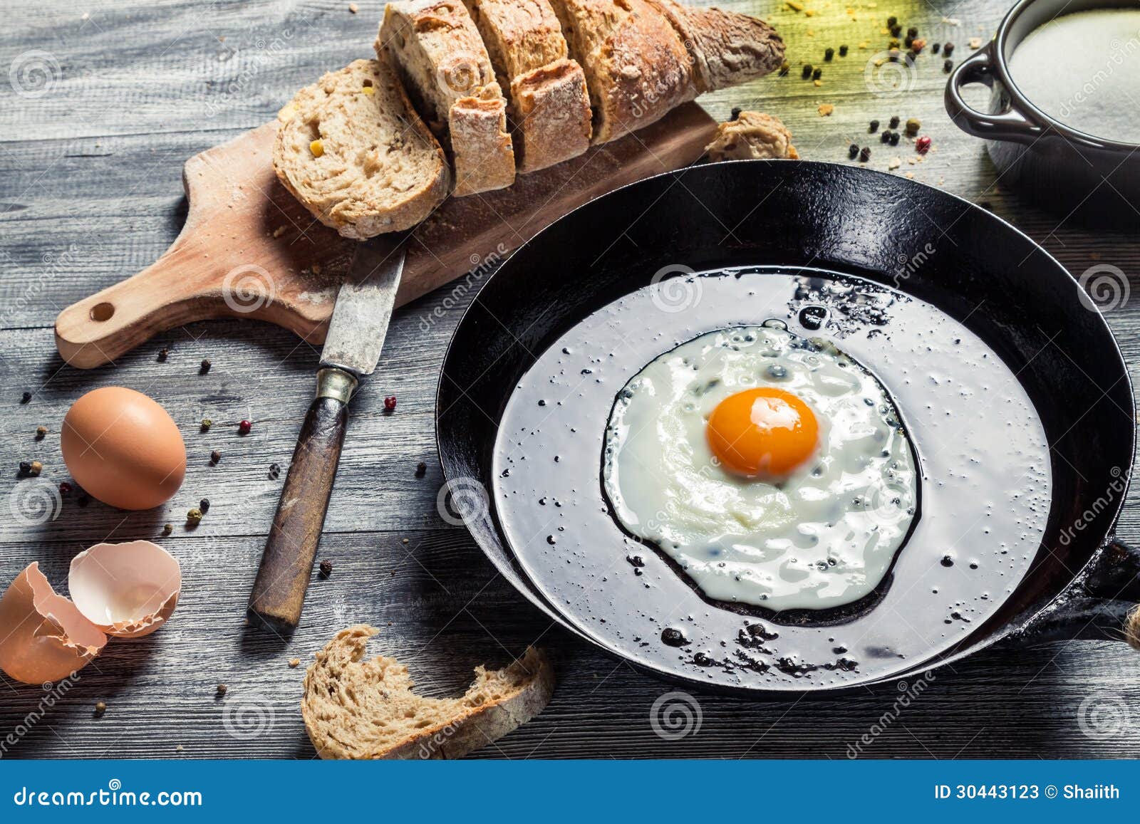 Breakfast Made of Eggs and Bread Stock Image - Image of meal, eating