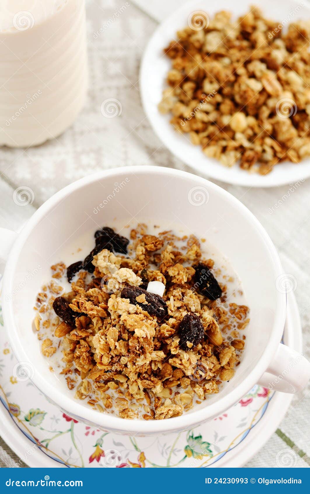 Breakfast Muesli with Milk Stock Image Image of corn, health 24230993