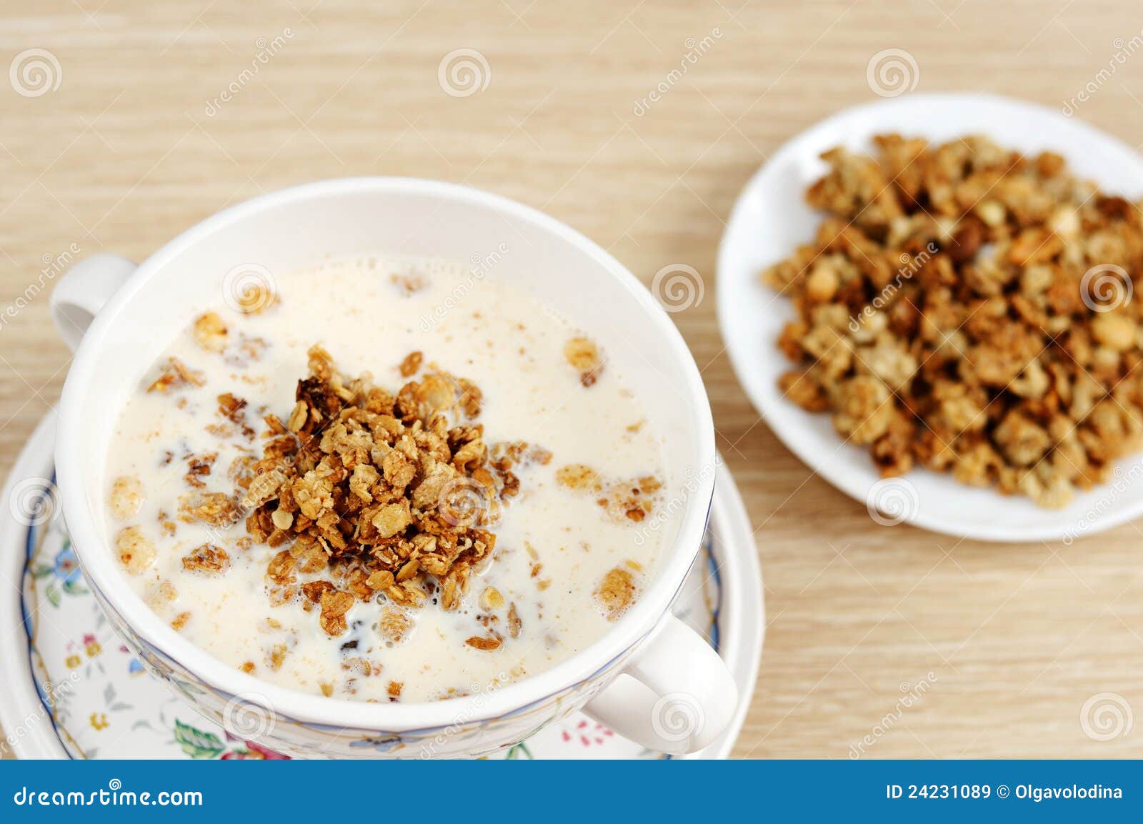 Breakfast Muesli with Milk Stock Image Image of morning, diet 24231089