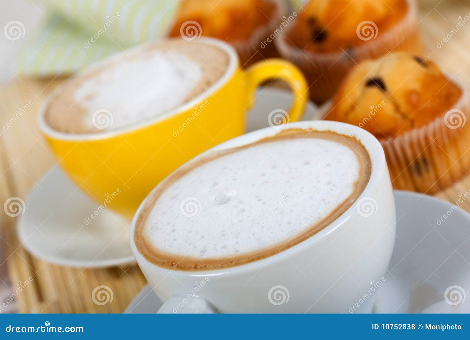Breakfast with Muffins ,coffee, and Cappuccino Stock Photo Image of