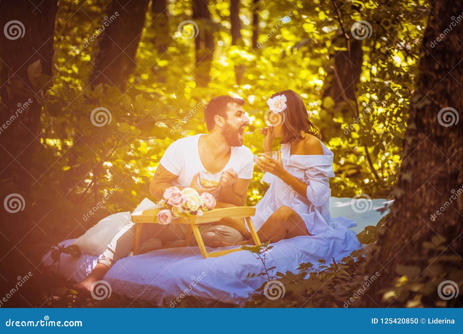 Breakfast in Nature . Couple Relationship Goals Stock Photo ...