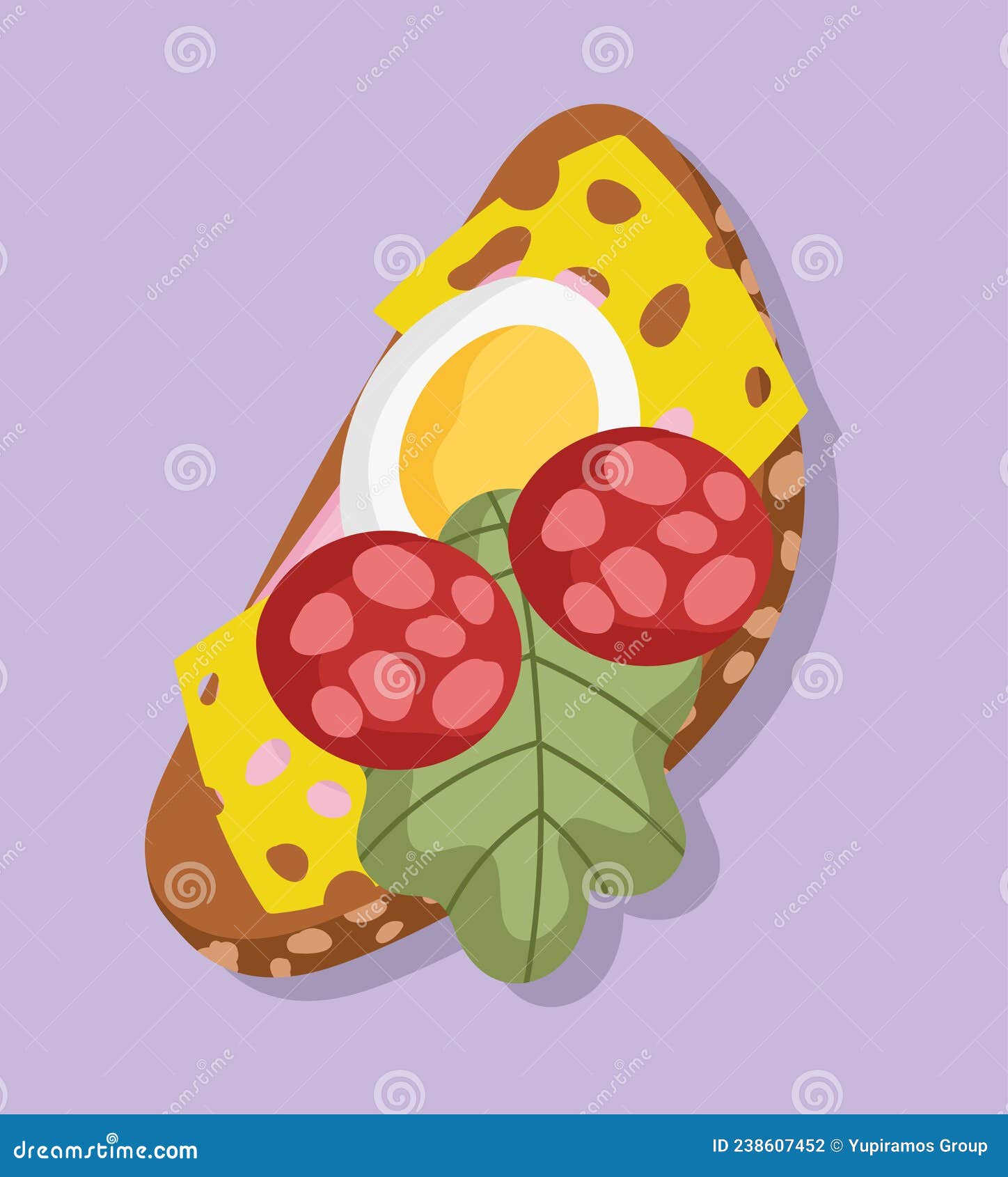Breakfast Pepperoni and Egg Stock Vector Illustration of fresh