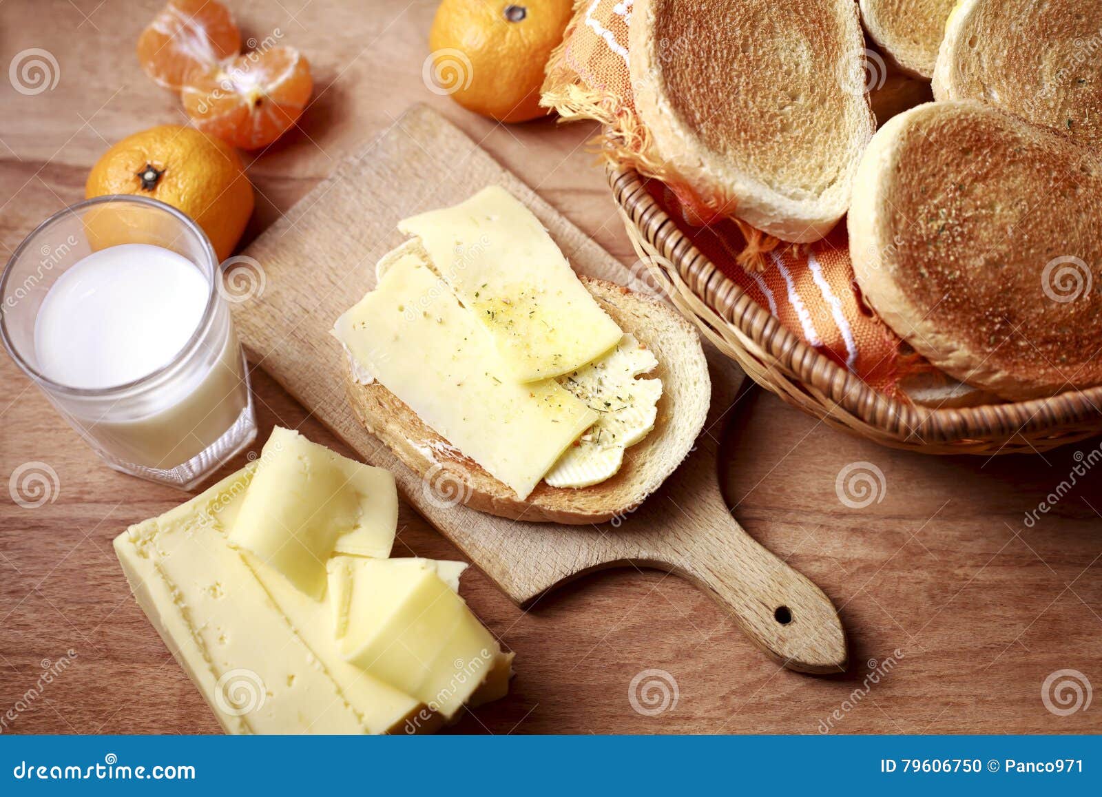 Breakfast with Toast Bread and Cheese Stock Photo Image of breakfast