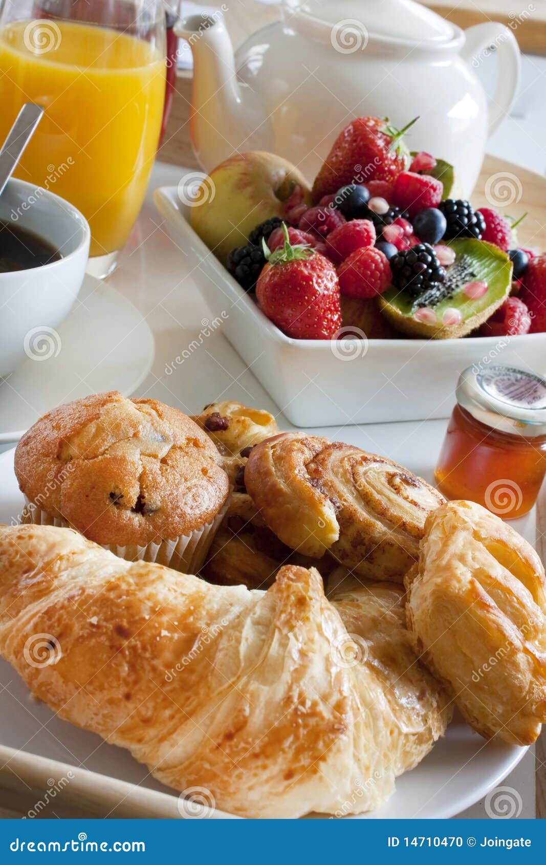 Breakfast Treat with Fruit and Pastries Stock Photo Image of breakfast, glass 14710470