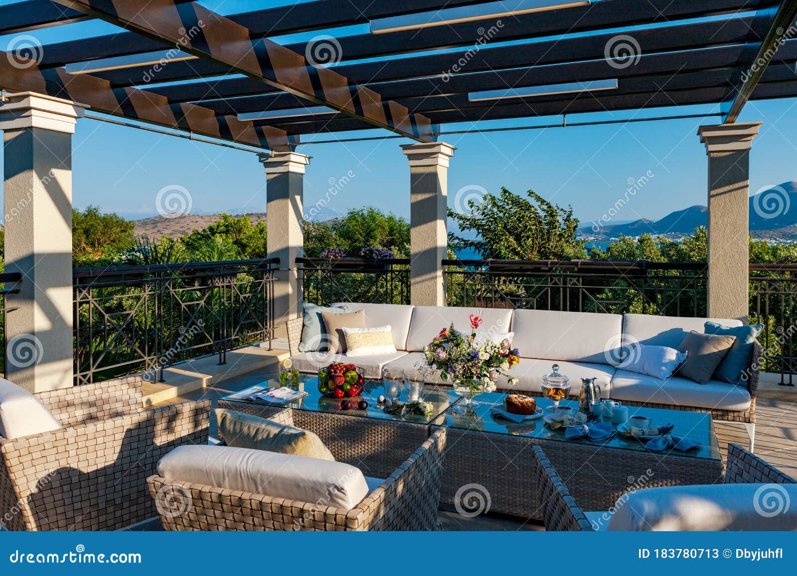 Breakfast on the Veranda of a Luxury Home Stock Image Image of decor