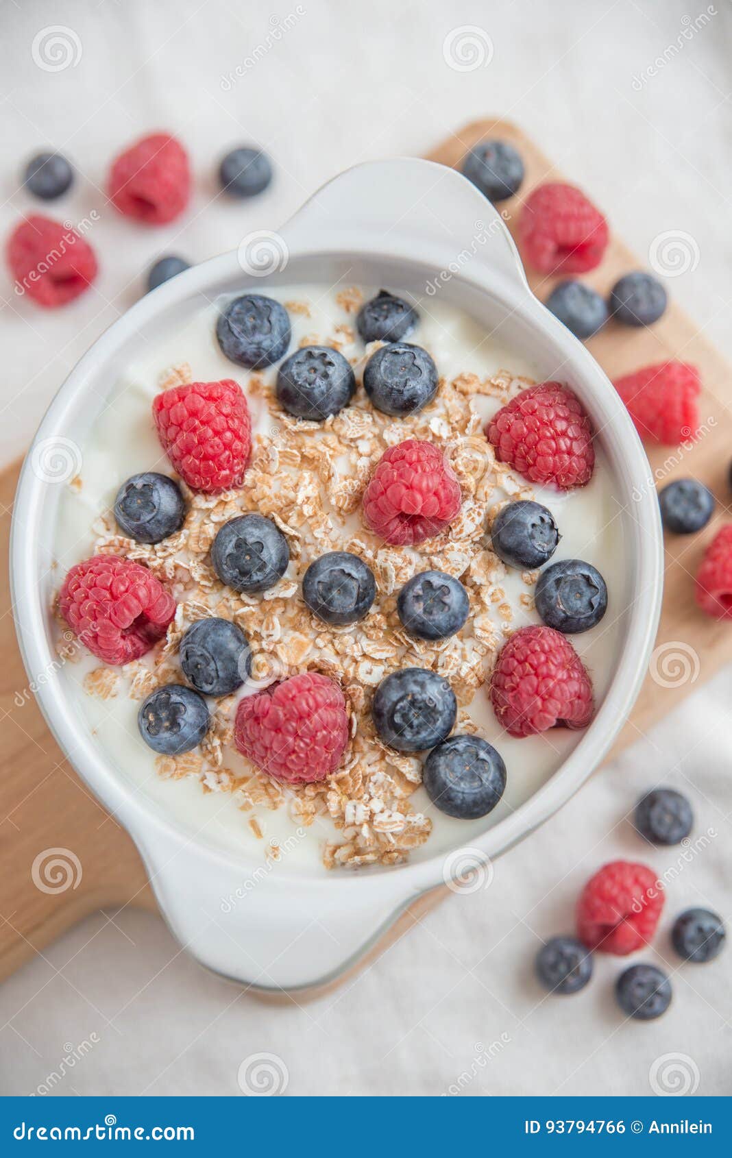 Breakfast with Yogurt, Granola and Berries Stock Photo - Image of