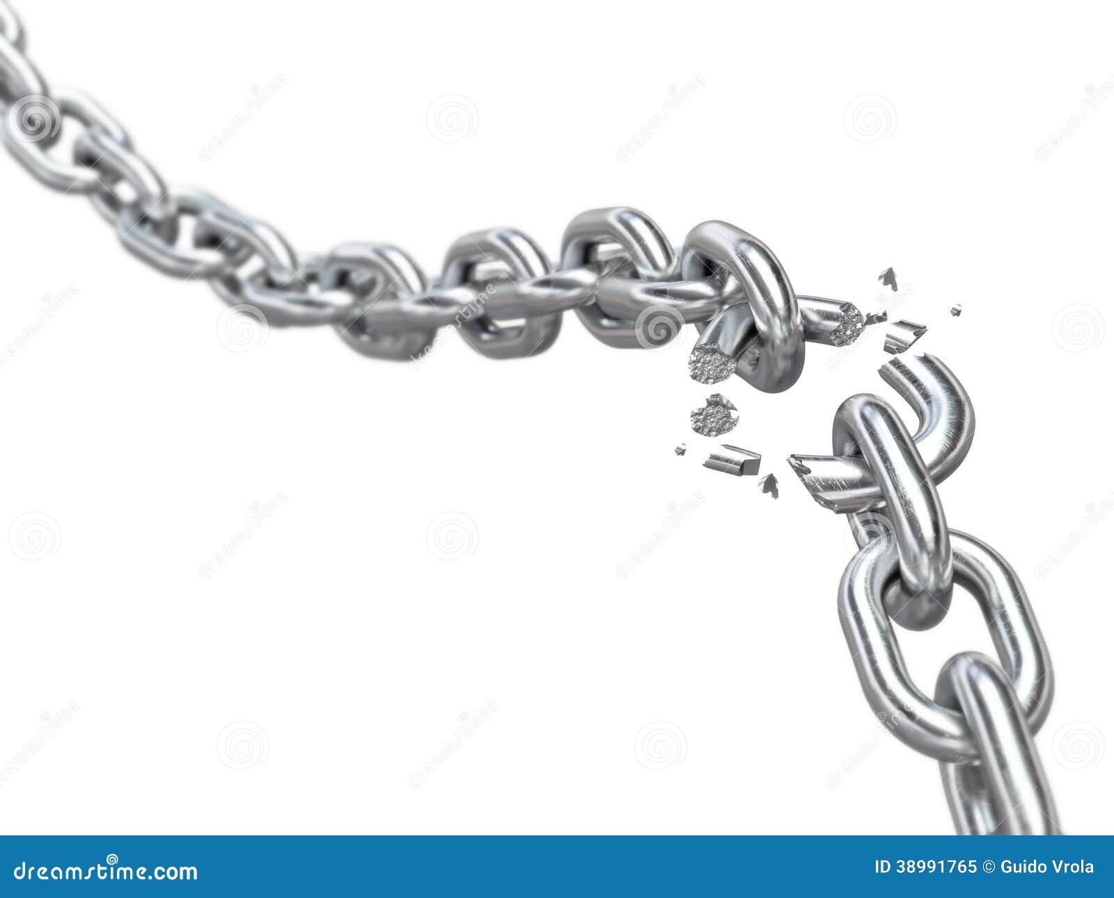 Breaking chain stock illustration. Illustration of broken