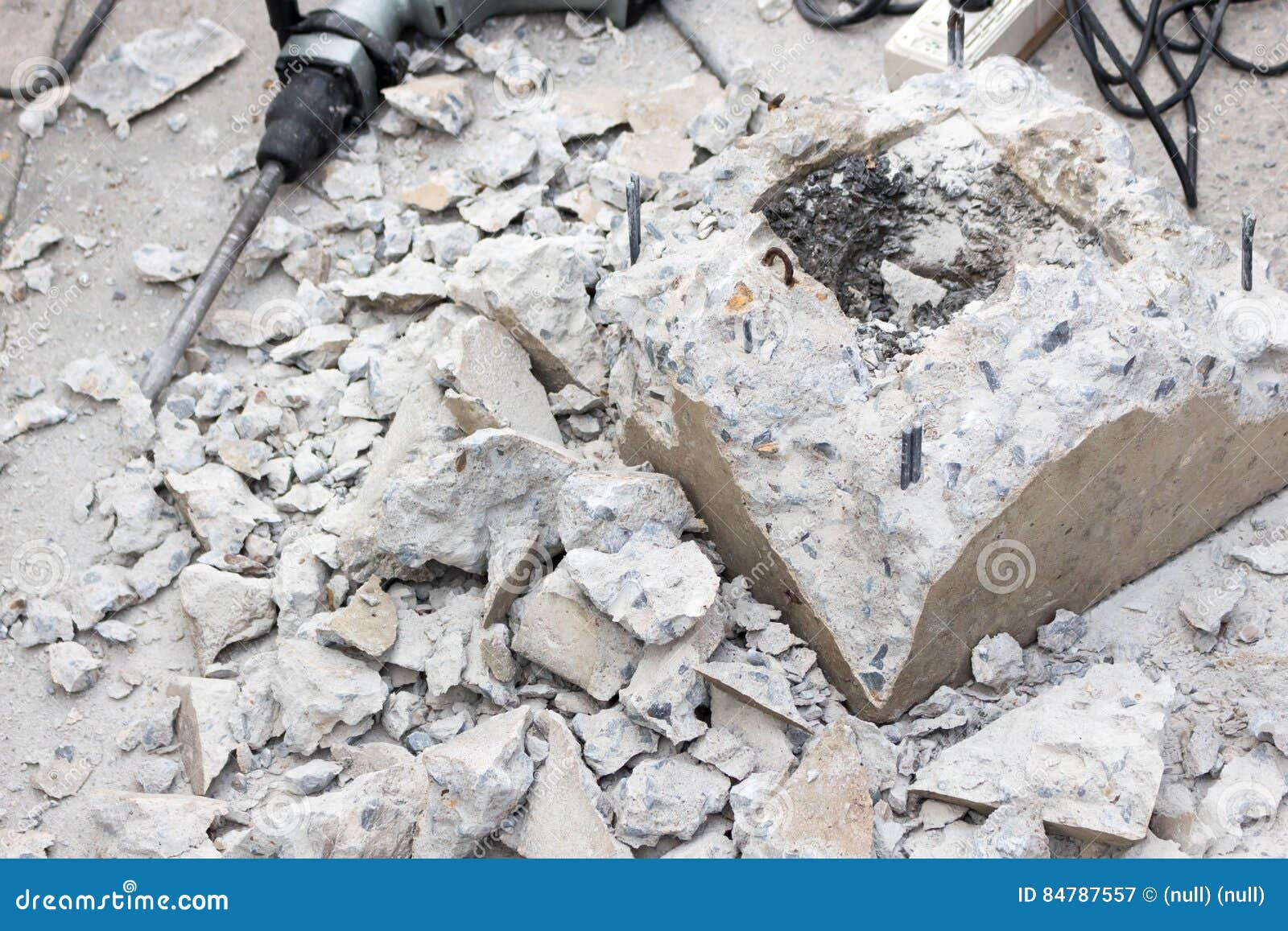 Breaking Concrete with Drill Stock Image Image of machine, repairing