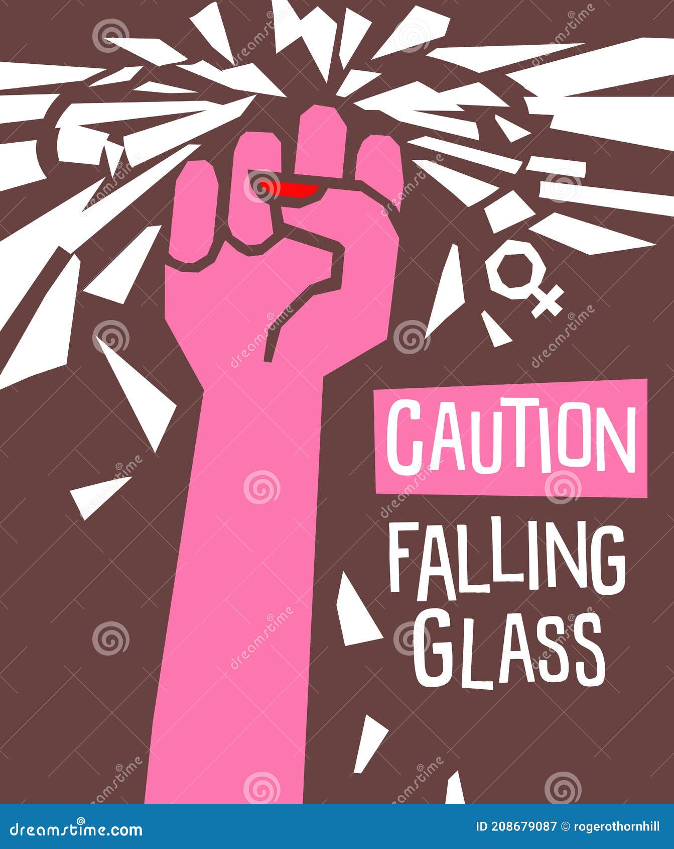 Breaking the Glass Ceiling Feminist Poster or Banner Design. Stock - Illustration of falling, activism: 208679087