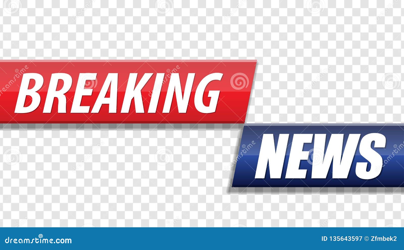 Breaking News. Red Blue Banner with White Text Isolated on Transparent  Background Stock Vector - Illustration of headline, live: 135643597