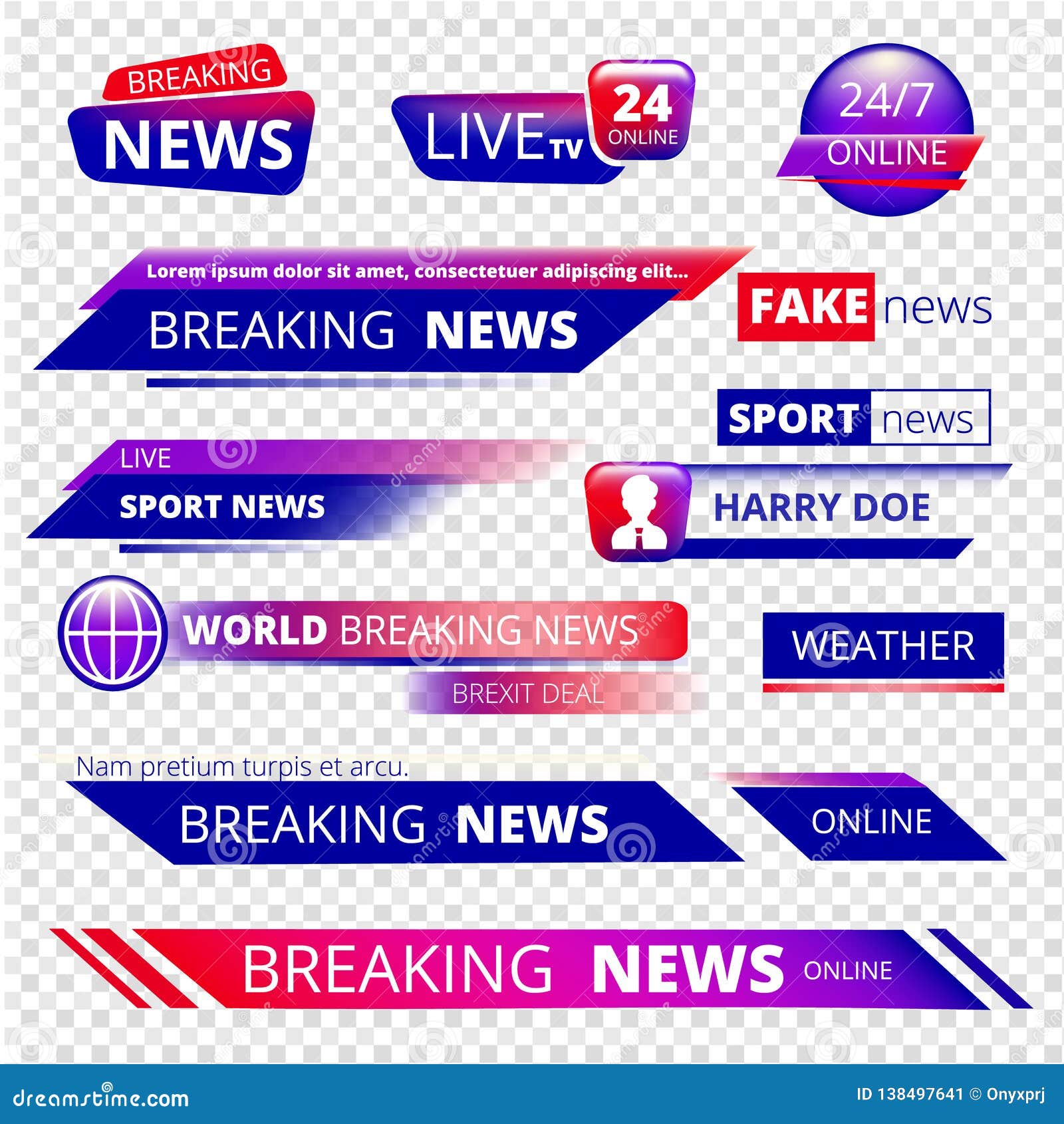 breaking news. television channel broadcasting service graphic headpiece banners  template