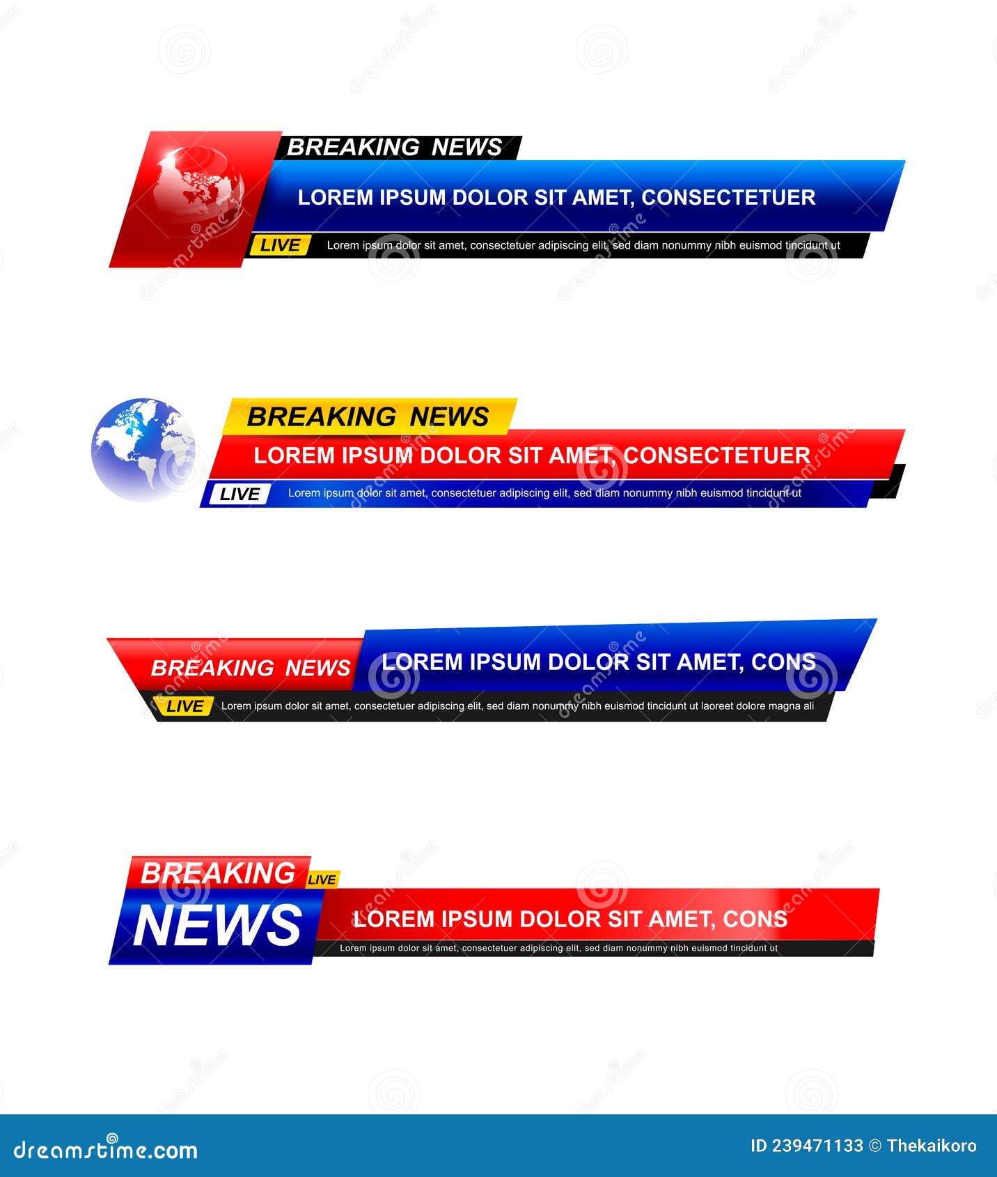 Breaking News Template Set 003 Stock Vector Illustration of logo Breaking News Template Set 003 Stock Vector Illustration of logo