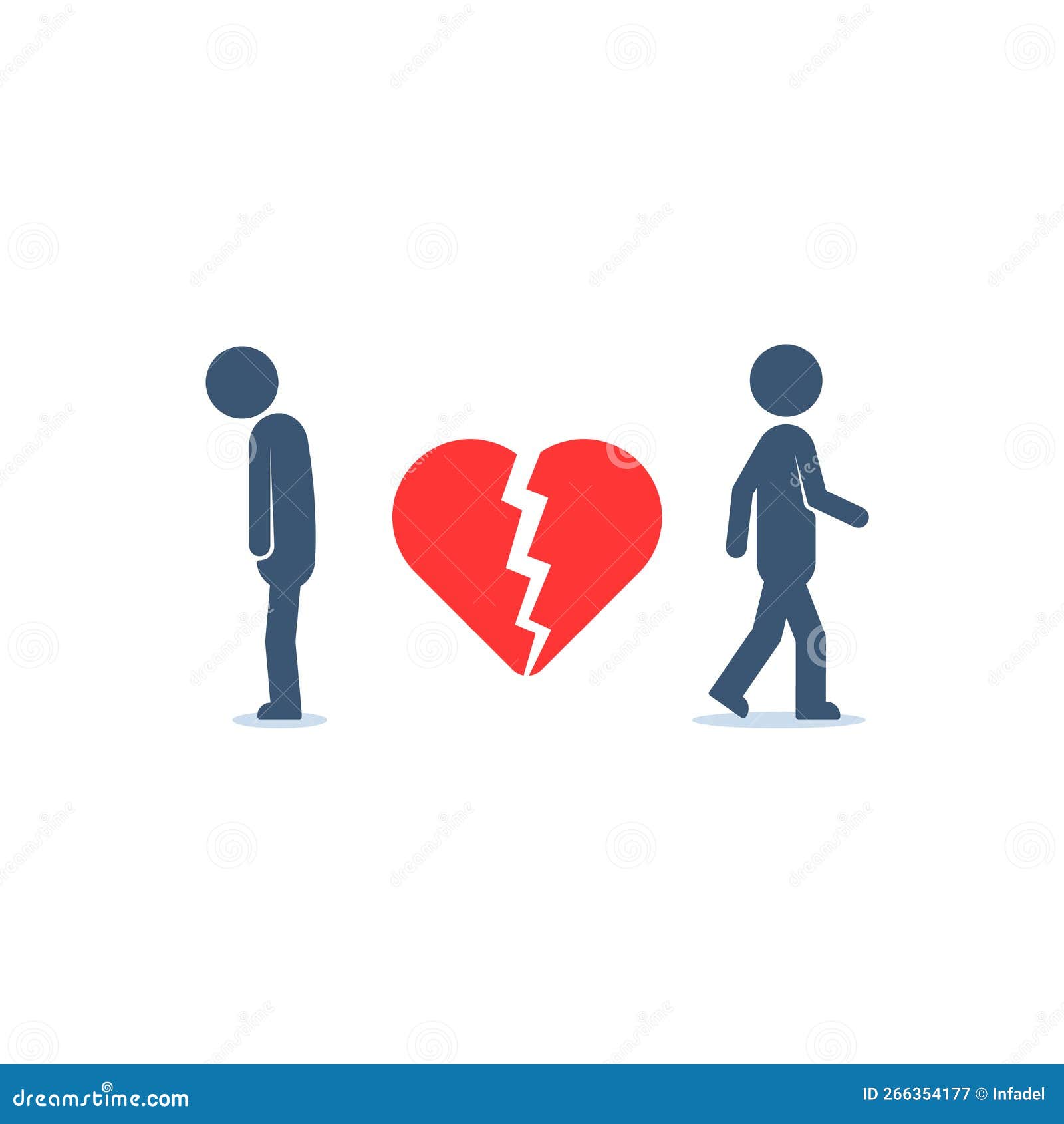 Breaking Up Relationship Between People Stock Vector Illustration Of