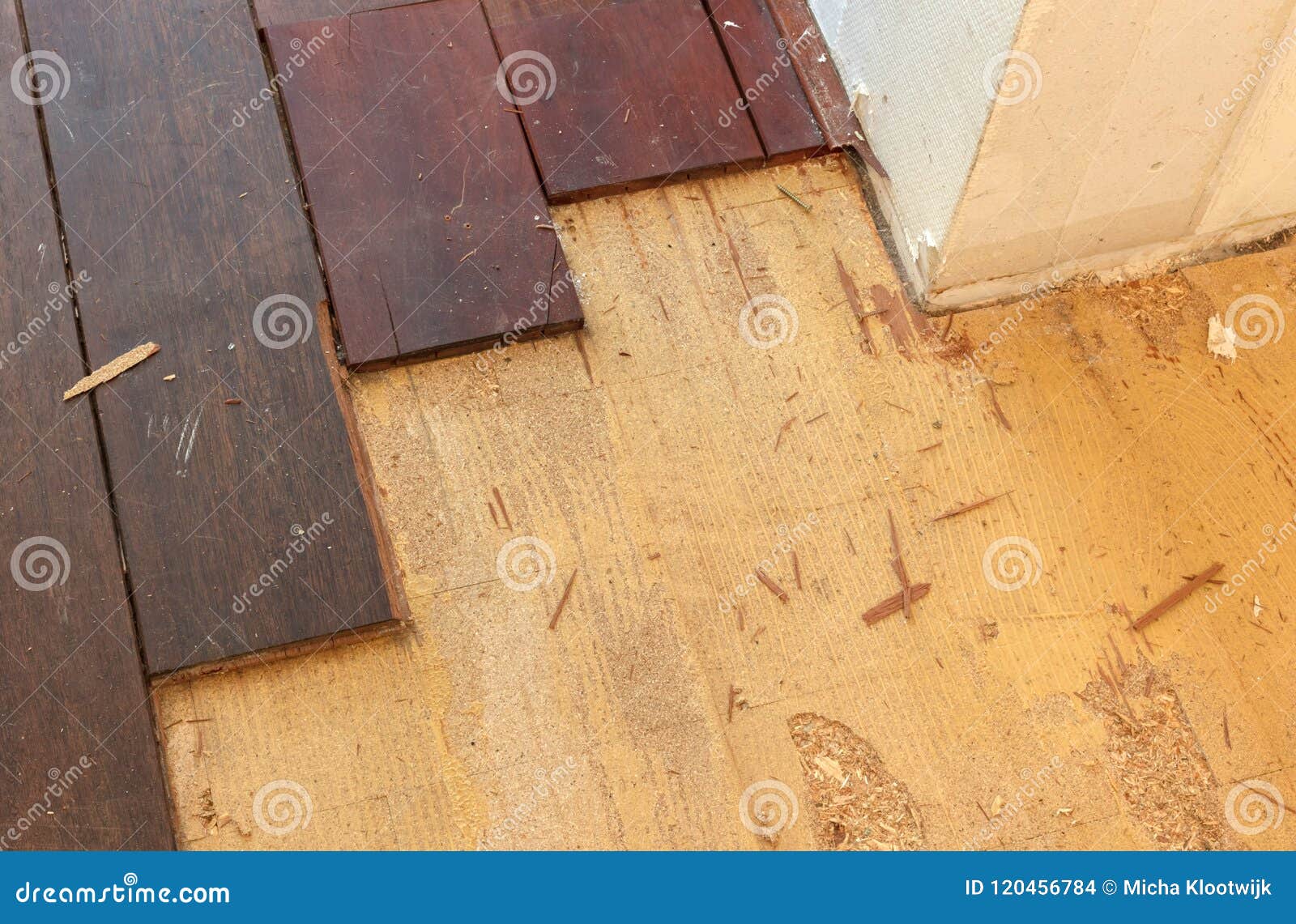 Breaking Up a Solid Wooden Floor Stock Photo Image of wooden, floor