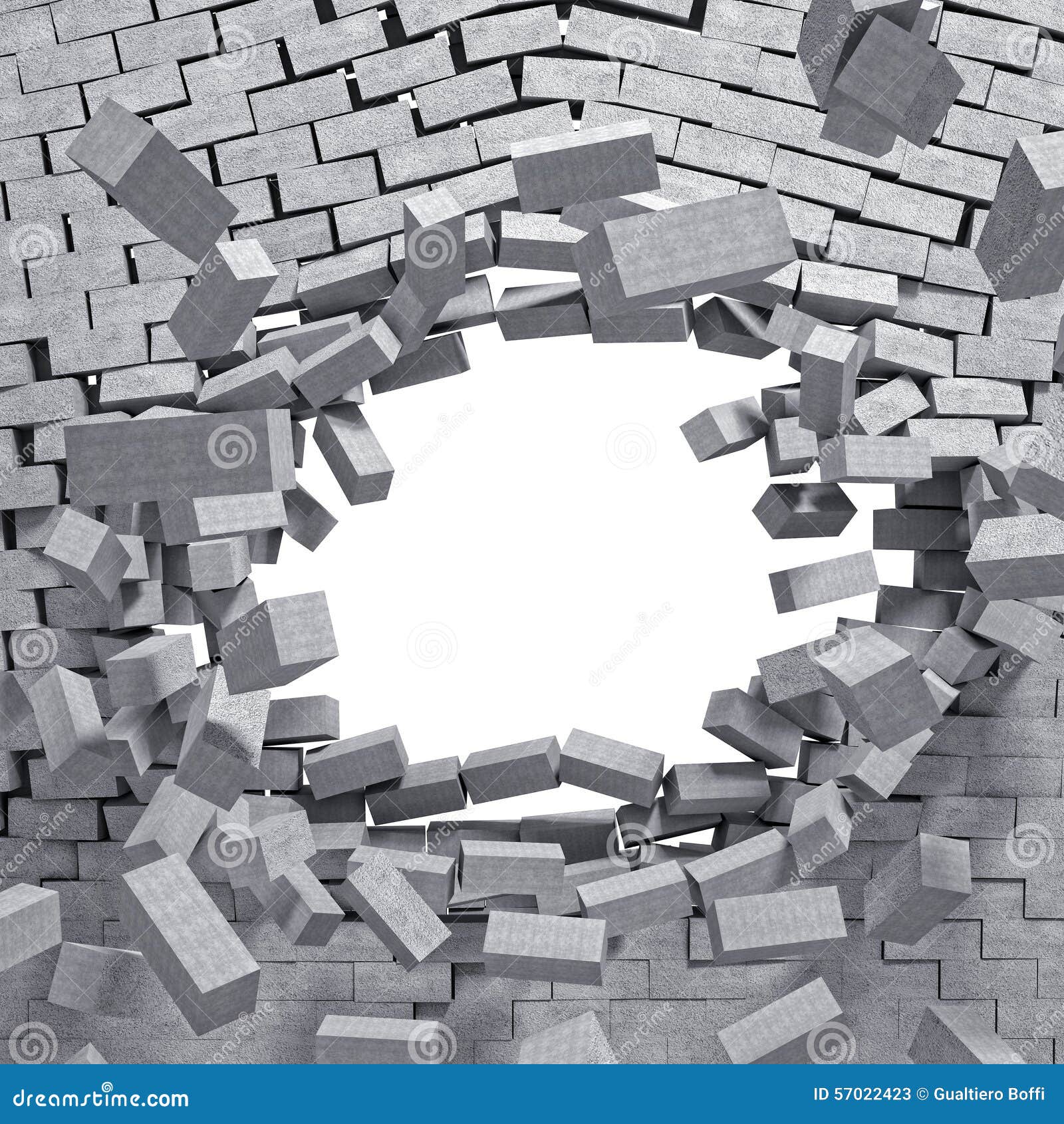 Breaking wall stock illustration. Illustration of wall 57022423