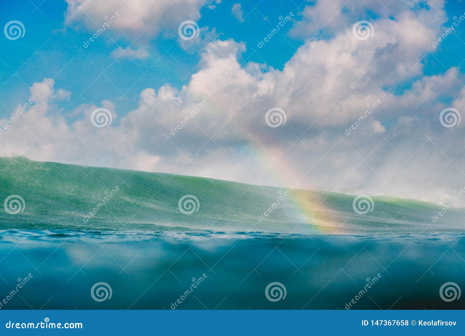 Breaking Wave, Drops and Rainbow Stock Photo Image of motion, aqua