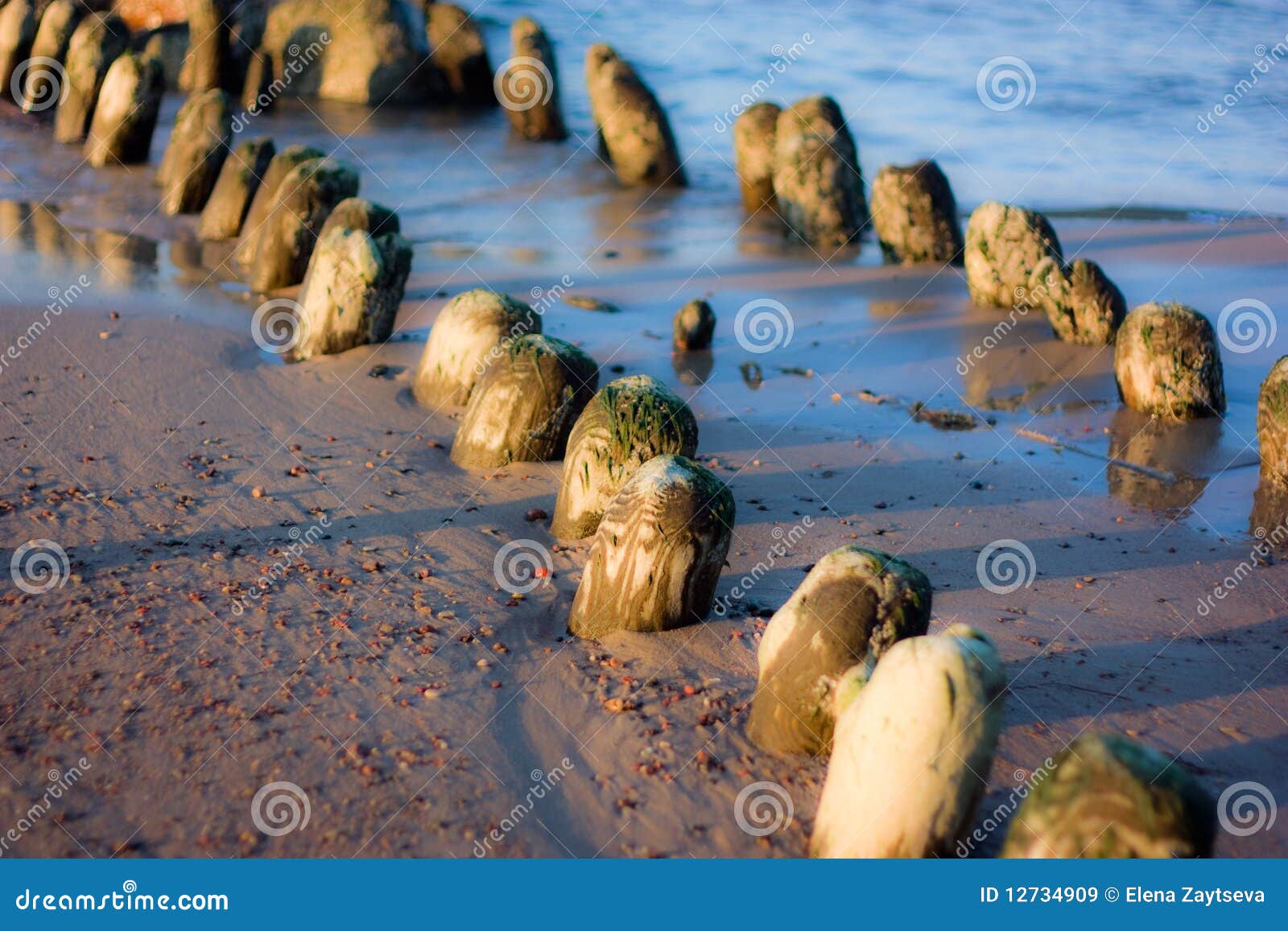 Breakwater stock image. Image of coast, solar, water - 12734909