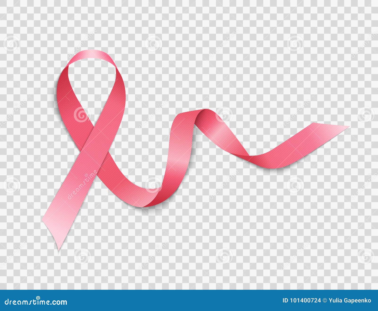 Symbol Pink Ribbon, Breast Cancer Awareness, Icon, on transparent  background. Vector illustration Stock Vector