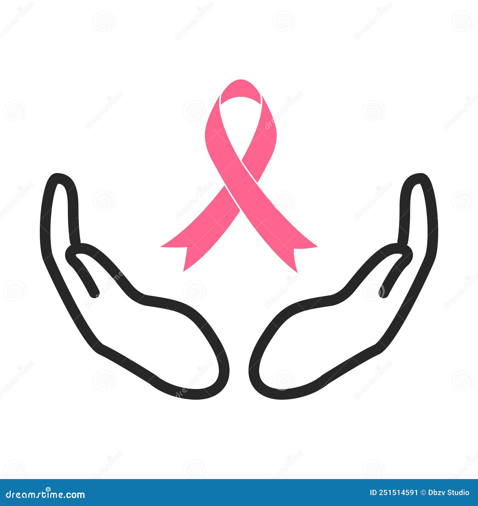 An upturned horseshoe painted pink with pink and white polka dot ribbon and  a heart shaped slate shape on a white table with pink background. Breast  cancer awareness message Stock Photo