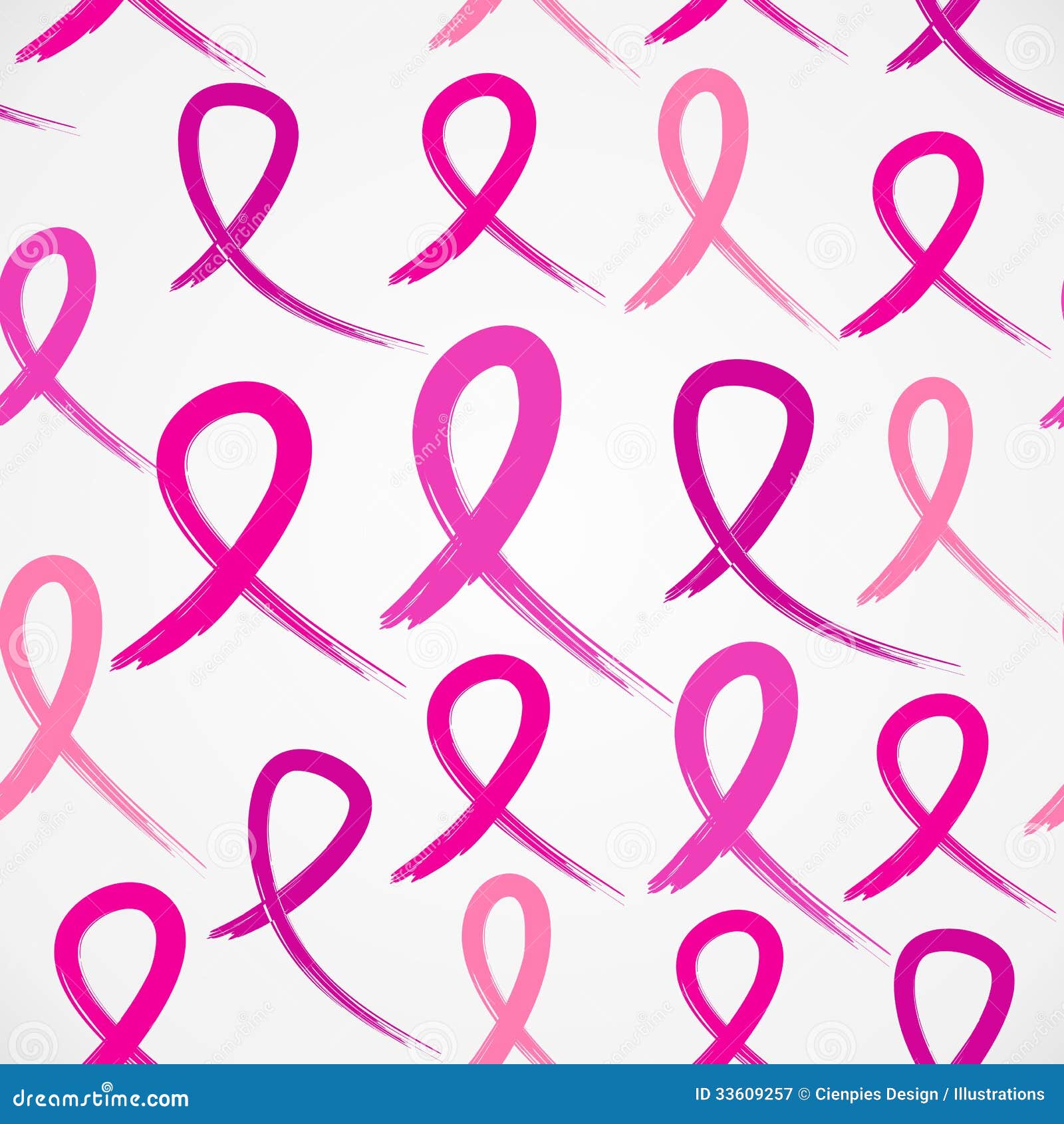 Breast Cancer Awareness Pink Ribbons Seamless Pattern EPS10 File