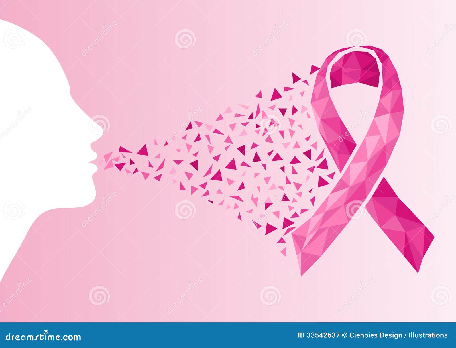 Symbol Pink Ribbon, Breast Cancer Awareness, Icon, on transparent  background. Vector illustration Stock Vector