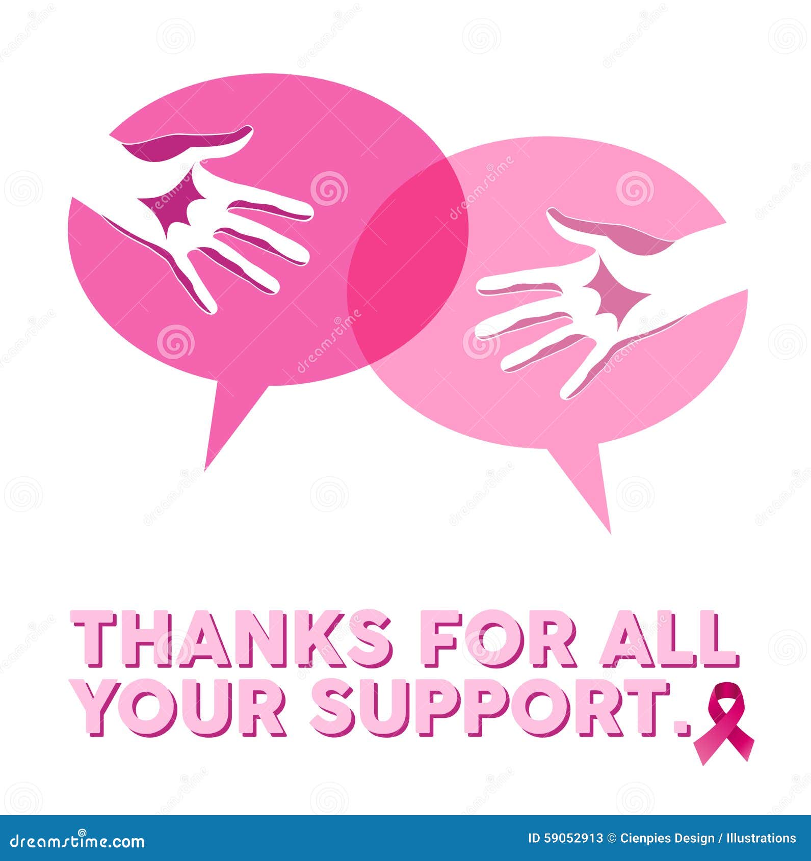 Pink Ribbons Breast Cancer Awareness Supportive words Pattern