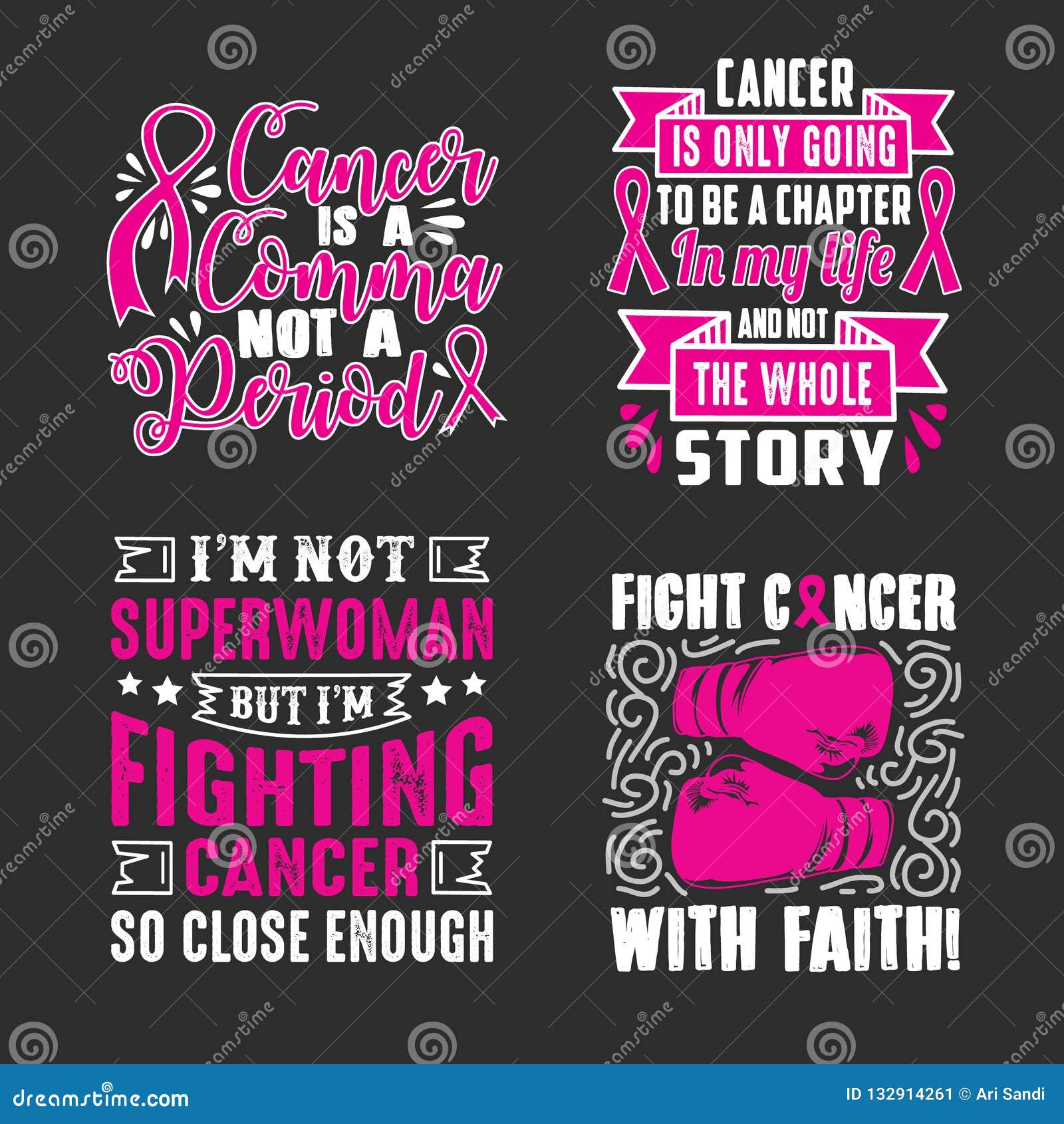 Breast cancer awareness quote t-shirt design template vector