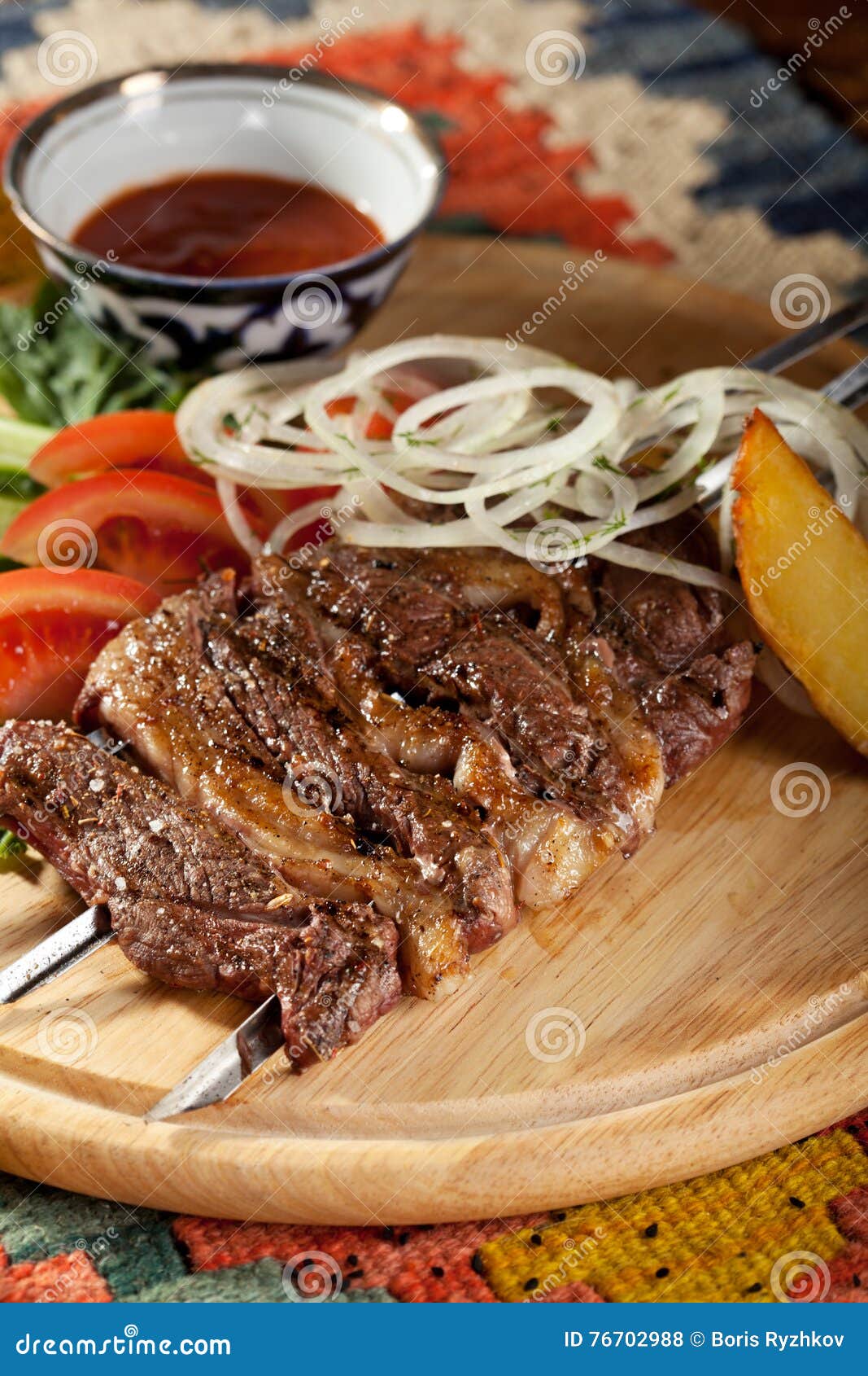 Breast of Lamb Skewers stock photo. Image of potato, lamb 76702988