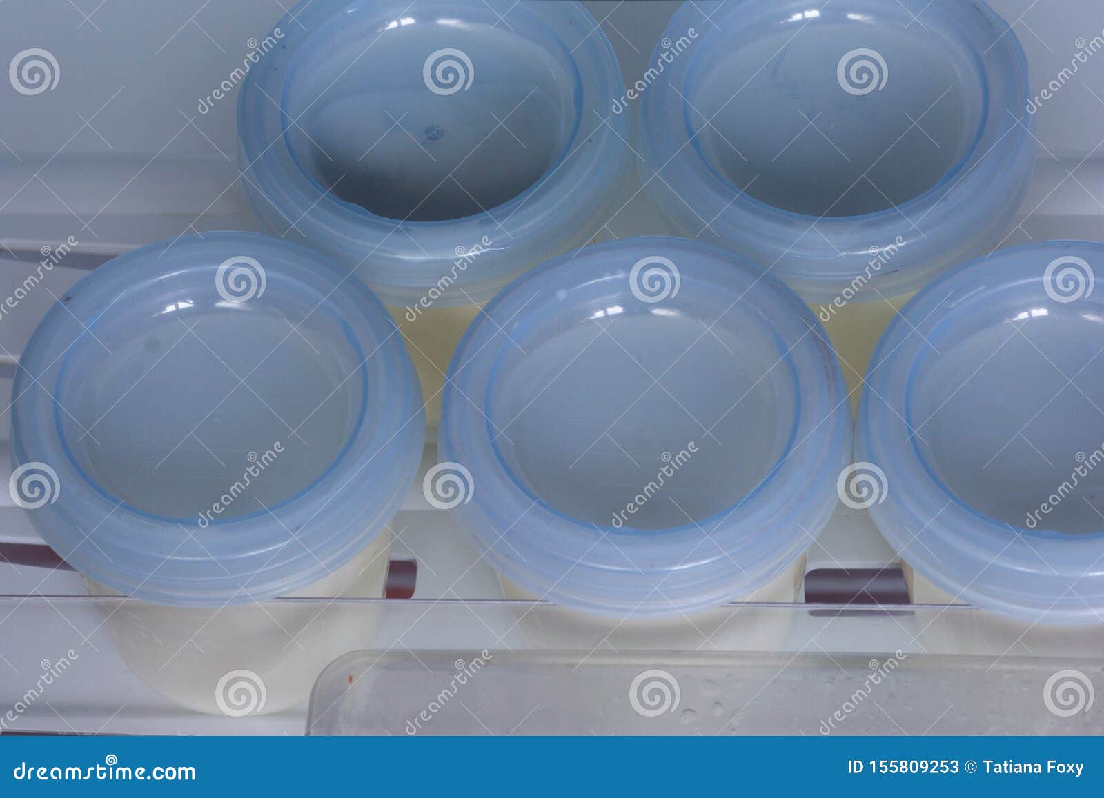 Breast Milk Storage Containers Stored in Freezer Stock Image Image of