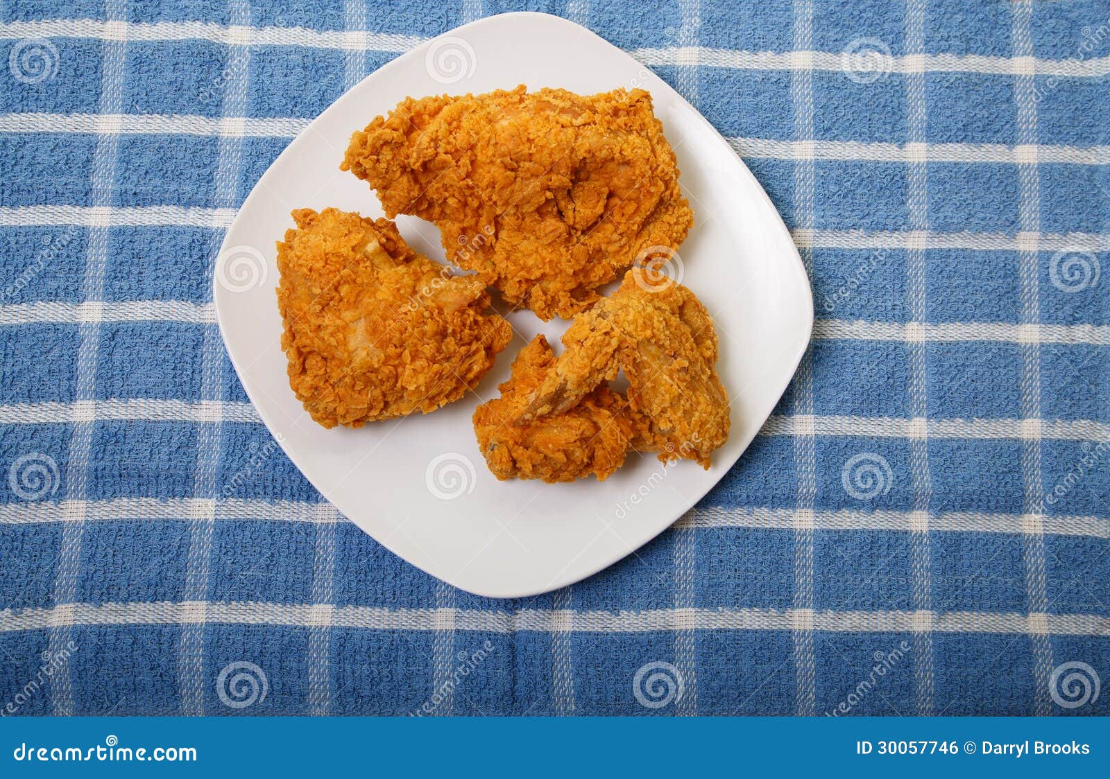 Four Pieces of Fried Chicken Stock Photo Image of fattening, closeup