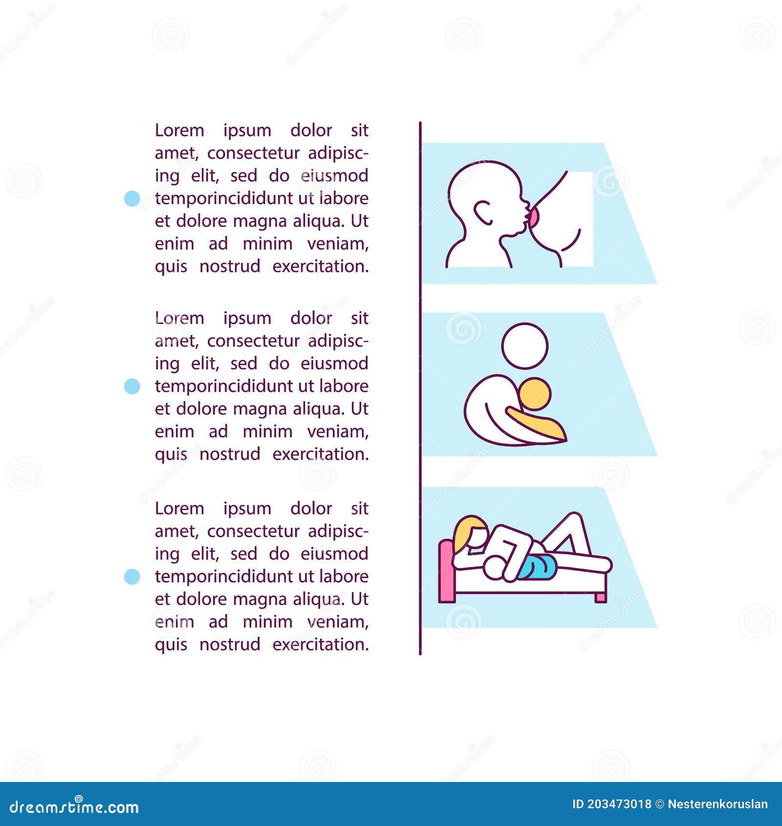 Breastfeeding Positions Set. Mother And Baby Together. Infographic For