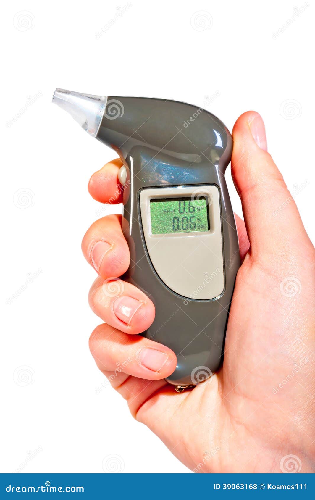 Breathalyzer in Female Hand Showing Drunkenness Stock Photo Image of