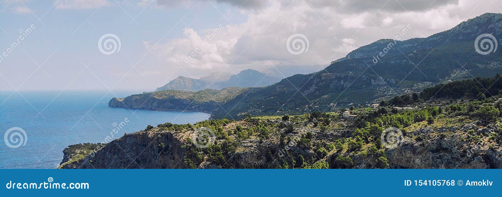 breathtaking aerial panoramic image rocky coastline of son marroig in palma de mallorca