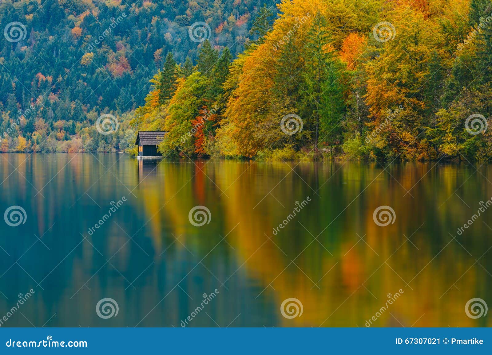 Breathtaking Scenery Of Mountains Forests And Lake With Colorful