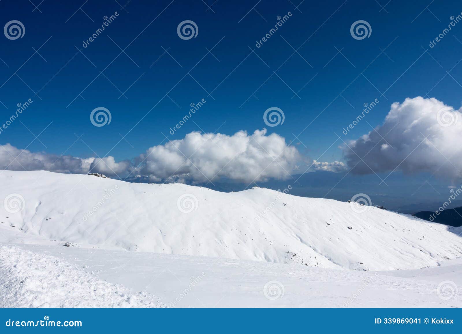 breathtaking scenery on the snowy slopes of kaimaktsalan ski center, edessa, greece