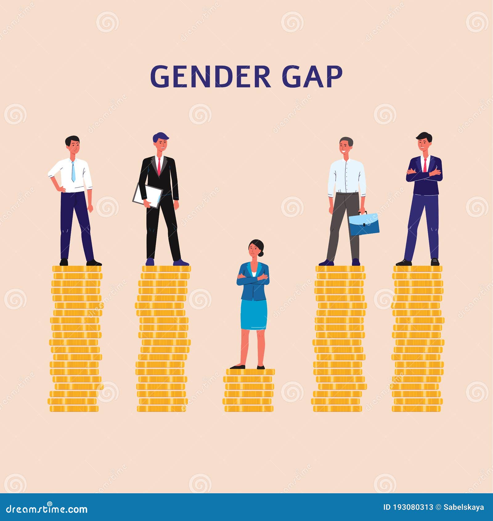 Brecha De Género Y Desigualdad En El Concepto Salarial Ilustración  Vectorial Plana Aislada. Ilustración del Vector - Ilustración de desigualdad,  pilas: 193080313