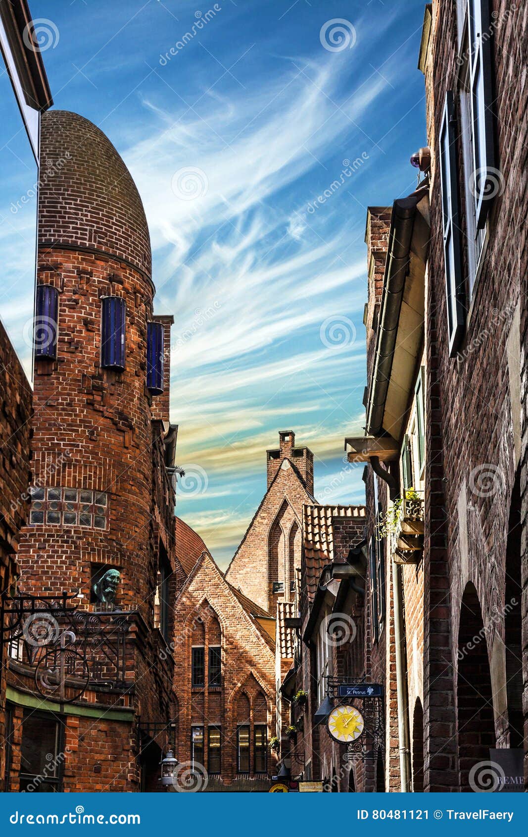 Bremen, Germany. Famous Street Bottcherstrasse Stock Image Image of