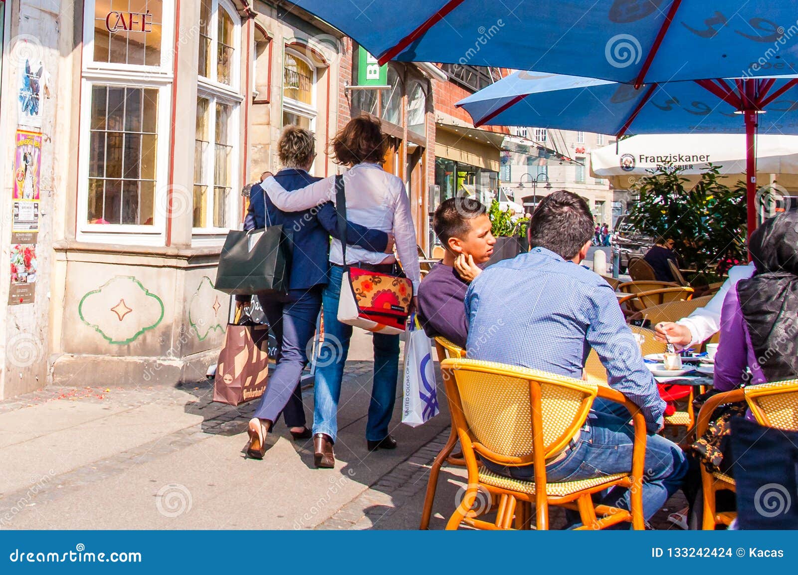 Two Women Hugging Each Other And Walking By The Old Town Street In Bremen Germany Editorial Stock Image Image Of City Girl 133242424