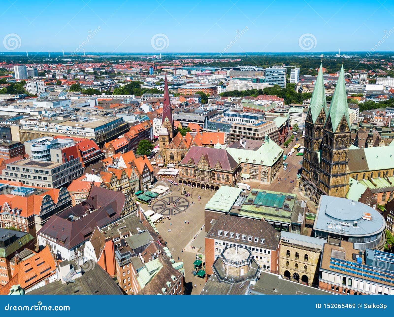 Bremen Old Town Aerial View Stock Image Image of lower, building