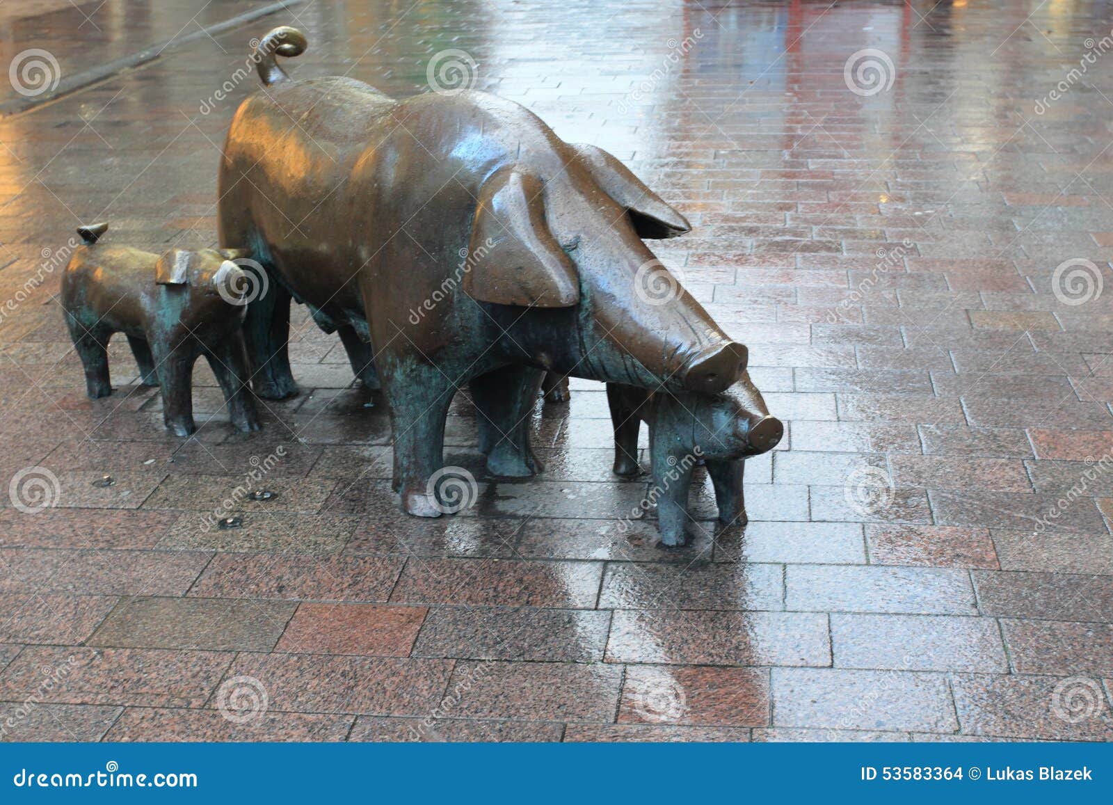 Bremen Pig Herder statue stock photo. Image of artist 53583364