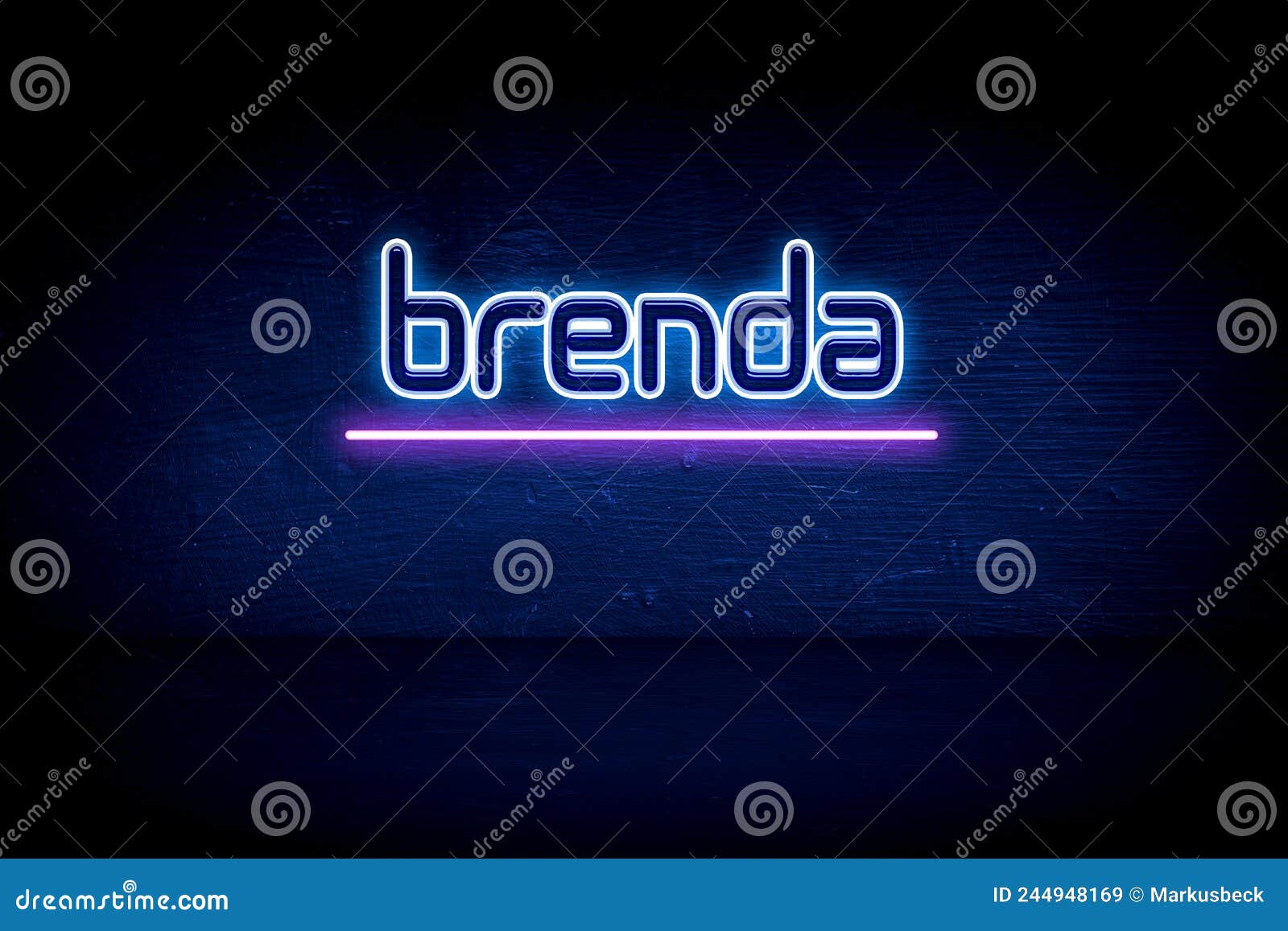 brenda - blue neon announcement signboard