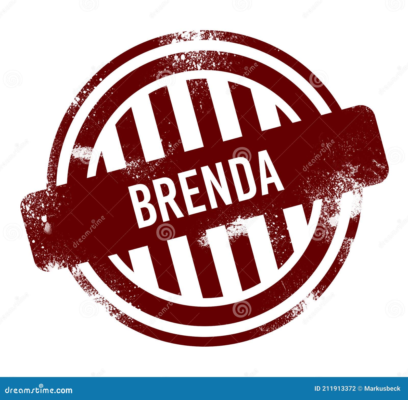 brenda - red round grunge button, stamp