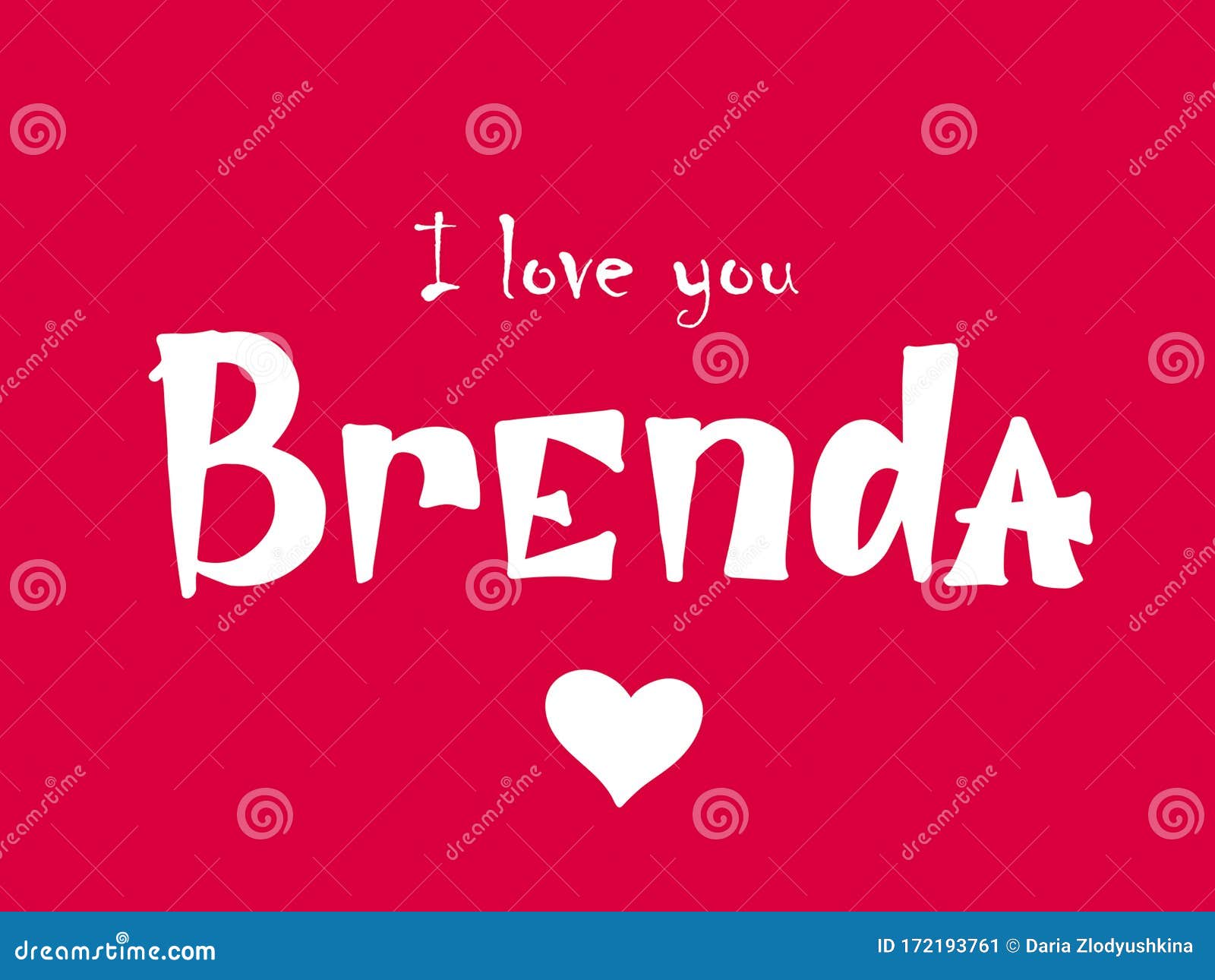 brenda. woman`s name. hand drawn lettering